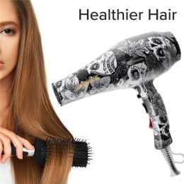 Dryers Newest Hair Dryer 220240v Graffiti Chinese Style Strong Power for Hairdressing Barber Salon Tools Blow Low