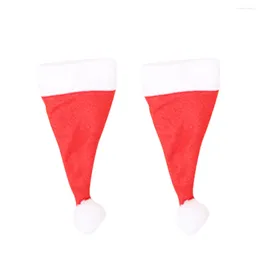 Kitchen Storage 20pcs Multi-purpose Mini Santa Hat Christmas Tableware Covers Cloth Cover