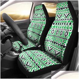 Car Seat Covers Ers Aztec Green And Black Pack Of 2 Front Protective Er Drop Delivery Automobiles Motorcycles Interior Accessories Otf8V