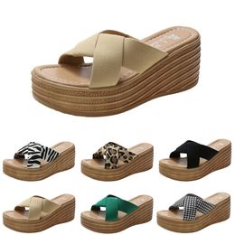 Slippers High Fashion Heels Women Sandals Shoes Summer Platform Sneakers Triple White Black Brown Green Colo 56