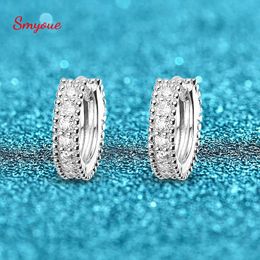 Smyoue D Colour 0.14ct Hoop Earring for Women Simulation Diamonds Earring S925 Silver Wedding Birthday Valentine Gift 240301