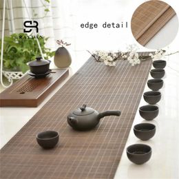 RAYUAN Bound Bamboo Table Runner Placemat Tea Mats Placemats Pad Ceiling Home Cafe Decor 240307