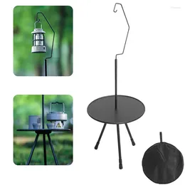 Camp Furniture Portable Universal Camping Table Round With Light Holder Mini Aluminium Alloy Outdoor Coffee Tea Side Tables