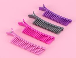 New 1 pc Hairdressing Sectioning Cutting Clamps with Comb Clips Styling Tools Plastic Doublesided Use Hair Clips6318670