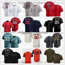 Stitched 2024 Baseball Jersey 39 Ben Lively 24 Triston McKenzie 49 Eli Morgan 52 Nick Sandlin 91 Cade Smith 37 Trevor Stephan 32 Gavin Williams 6 David Fry 27 Hedges