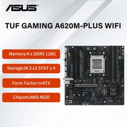 NEW Asus TUF GAMING A620M-PLUS WIFI AM5 Motherboard Socket AM5 AMD A620 Mainboard Desktop DDR5 Support Ryzen 7000 Series CPU