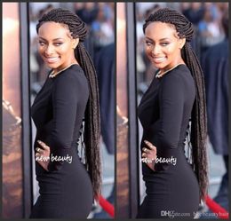 G Part Box Braids Wig Black Brown Blonde Red Brazilian Full Lace Front Wig Jumbo Braids Synthetic Wig Baby Hair Heat Resistan3701767