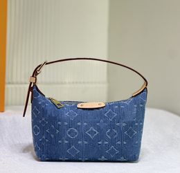 Hills Pochette Denim Embossed Handbag Designer Women's Bag High Quality Denim Bag Fashion Handbag Shoulder Bag