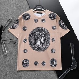 Designer Men's T-shirt High-quality New classic Printed casual fashion Luxury 100% high-grade cotton Breathable shirt Street Sleeve Shirt Large size M-3XL#44