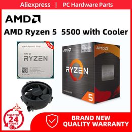 AMD New Ryzen 5 5500 with cooler R5 5500 3.6GHz 6-core 12-thread CPU processor 7NM 65W L3=16M 100-000000457 Socket AM4