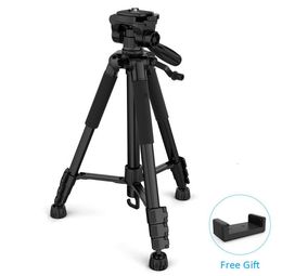 Andoer TTT663N Professional Portable Travel Aluminium Camera Tripod for SLR DSLR Digital Camera Tripod with Phone Clamp T1910255577147