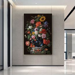 Modern Large Size Red Rose Poster Wall Art Canvas Painting Beautiful Flower Picture HD Printing For Living Room Bedroom Decor288d
