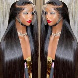 13x6 Bone Straight Lace Front Human Hair Wigs for Women 13x4 Transparent Lace Frontal Wig 180 Density Peruvian 360 Full Lace Wig