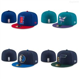 Ball Caps NEW designer Mens Fashion basketball team Classic Fitted Colour Flat Peak Full Size Closed Caps Baseball Sports Fitted Hats In Size 7 Size 8 basketball team Sn