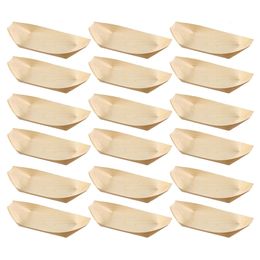 Sushi Boat Serving Tray Disposable Wooden Wood Plate Sashimi Platestrays Boardjapanese Dishes Dessert Boats Dish Platter Holder 240304