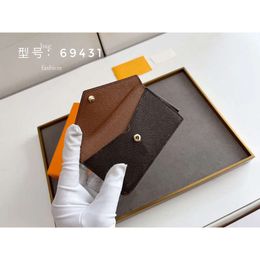 3a wallets Cards Holder Women men 69431 Genuine Leather RECTO VERSO Wallet Mini Zippy Organiser wallet Coin Charm Key Pouch Accessoires With box Hot woman woman