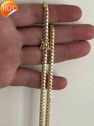 Cuban Chain Mens Solid Color 14k Gold Plated Classic Designer Jewelry Miami Cuban Chain 6mm Necklace 24 Mens Fashion Hip Hop Style Christmas Gift