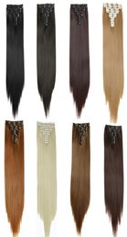 10pcsset Synthetic Clip in hair extensions Straight hair pieces 25inch 160g Clip on hair extensions 16colors7400692