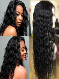 9A Grade Brazilian 100 Virgin Water Wave Full Lace Wigs with Baby Hair Glueless Lace Front Human Hair Lace Wigs with Bleached Kno3180989