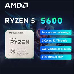 New AMD Ryzen 5 5600 CPU R5 5600 3.5GHz 6 Core 12 Thread Am4 Processor 7NM L3=32M 100-000000927 For B450m B550m Motherboard kit