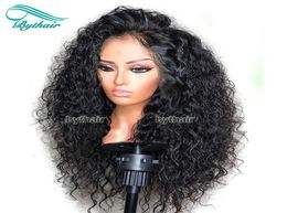 Brazilian Virgin Human Hair 13x4 Brown and 13X6 HD Lace Front Wig Natural Black Colour Full Density Curly Pre Plucked With Baby Hai3245527