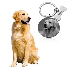 Dog Tag Personalized Engraving Pet Cat Name Po Tags Customized ID Collar Airtag Leash Anti-lost Pendant Keyring Accessories