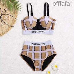 Designer Hot Sell Bikini Woman Sense Beach Swim Wear Summer Suit Sexy Sling Strap Bur Design Pattern Plaid Swimsuit High Quality Womens 5XHQ