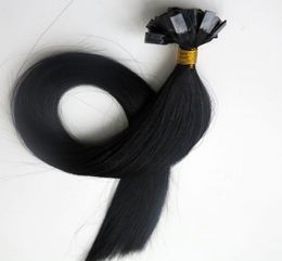 Prebonded Brazilian Flat tip human hair extensions 50g 50Strands 18 20 22 24inch 1Jet Black Indian hair products5473148