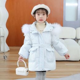 Down Coat 2024 Korean Autumn Winter Girl Parkas Waterproof Shiny Warm Long Outerwear 3-7 Years Kids Teenage Jacket Outfit