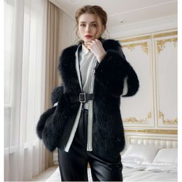 New 2023 Haining Winter Faux Fox Coat Women's Integrated Fur Top Small Fragrant Youth Style 4995
