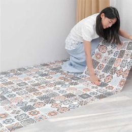 Self Adhesive Mosaic Thicken Tile Floor Sticker Kitchen Bathroom Vinyl Sticker Wallpaper Waterproof Peel Stick PVC Panel Sticker 2218l