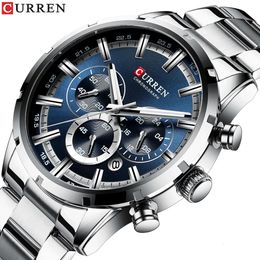 Relogio Masculino CURREN Fashion Mens Watches Top Brand Luxury Wrist Watch Quartz Clock Men Waterproof Chronograph 240227