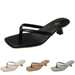 slippers women sandals high heels fashion shoes GAI flip flops summer flat sneakers triple white black green brown color50