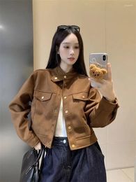 Women's Jackets Autumn Womens Suede Jacket Short Coat