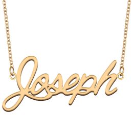 Joseph name necklaces pendant Custom Personalized for women girls children best friends Mothers Gifts 18k gold plated Stainless steel