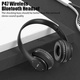 Cell Phone Earphones Stereo P47 wireless Bluetooth earphones worn on the ear Fone foldable gamingH240312