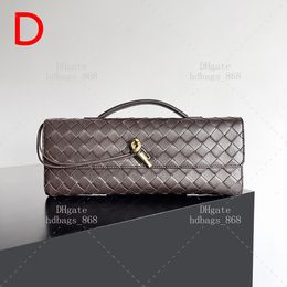 Bags 10A Handbag Lambskin Leather Made Mirror 1:1 quality Designer Luxury bags Fashion Long Clutch Andiamo With Handle Lady bag With box WB123V