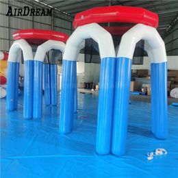 wholesale High quality 3mH (10ft) with 6balls backyard inflatable lawn basketball hoop inflatables ball sport games for beach or water park