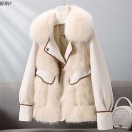 Fur Women's Double-Sided Haining Woollen Down Jacket, Fashionable Coat, Medium Length Winter Street Po Style, Chubby Mm, Small Stature 8365