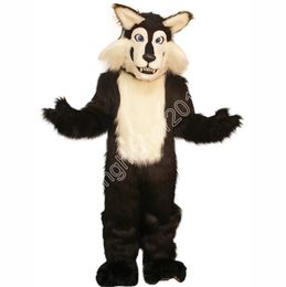 Professional Black Wolf Mascot Costume Carnival Party Stage Performance Fancy Dress for Men Women Halloween Costume