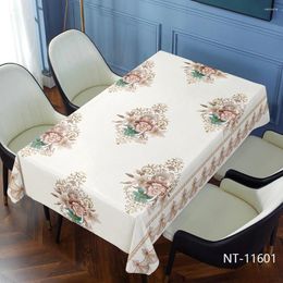 Table Cloth Chinese Style Household Waterproof And Oil-proof PVC Tablecloth Long Embroidery Decorative Coffee