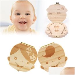 Keepsakes Kids Baby Wood Tooth Fairy Box Save Milk Teeth Organizer Storage 2 Styles Dda483 Drop Delivery Maternity Gifts Otmsn