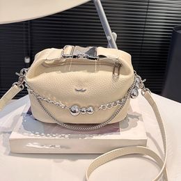 Makeup Bag Lunch Box Bag Stylish Women Shoulder Bag 18cm Leather Solid Colour Silver Hardware Metal Buckle Luxury Handbag Large Silver Ball Matelasse Chain Crossbody