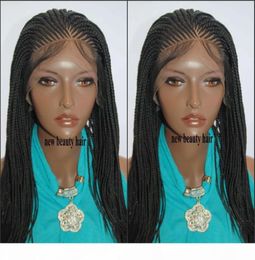 Fashion perruque box braids wig handtied cornorw Braids wig for black women Synthetic lace front Braiding Hair wig natural hairlin7788153