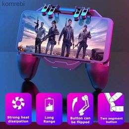Game Controllers Joysticks MEMO ABS Six Fingers Mobile Phone Gamepad Joysticks AK88 with Cooling Fan for PUBG Aim Shooting Gaming Handle for IPhone Android L24312