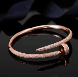 Hot selling in 2024gold chain bracelet mens Luxury fashion designer gold and silver bracelet mens torque bangle 18k gold nail bracelet steel alloy electroplating ba