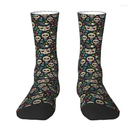 Men's Socks Funny Printed Day Of The Dead Gothic For Women Men Stretch Summer Autumn Winter Mexican Sugar Skull Crew
