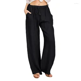 Women's Pants Woman Large Size Wide Leg Pant Cotton Linen Casual Black Trousers Korean Fashion Women Sweatpants Streetwear Female