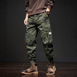 Spring and Autumn New American Camouflage Work for Men's Leisure Multi Bag Loose Zipper Tie Feet Trendy Harlan Long Pants