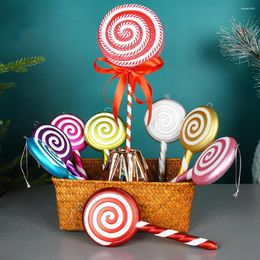 Christmas Decorations Home PVC Painted Bigger Lollipop Tree Hanging Pendant Candy Ornaments Kids Navidad Year Gift